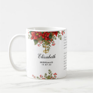 Christmas poinsettia Wedding Catholic Bridesmaid Coffee Mug