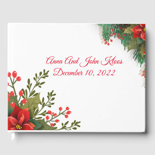 Christmas Poinsettia Wedding  Guest Book