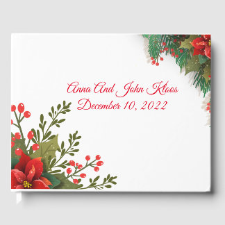 Christmas Poinsettia Wedding  Guest Book