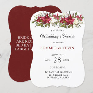 Christmas Poinsettia Wedding Shower Invitation