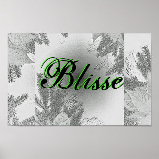 Christmas Poinsettia White And Grey Blisse Poster