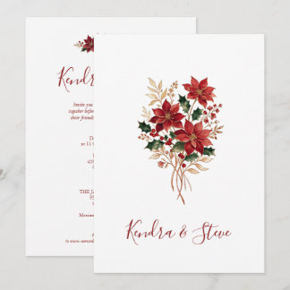 Christmas Poinsettia Winter Wedding TLW26 Invitation