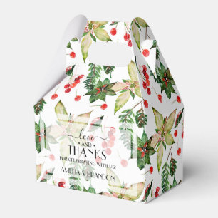 Christmas Poinsettias and Berries Favour Box