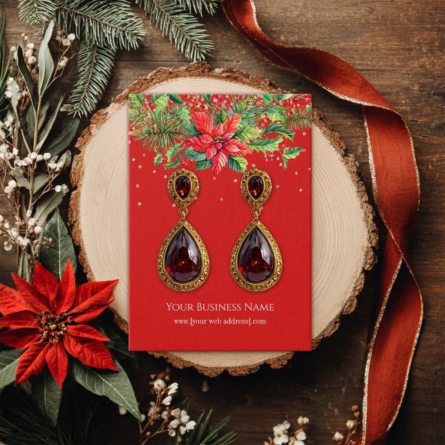 Christmas Poinsettias Earring Display Card (Creator Uploaded)