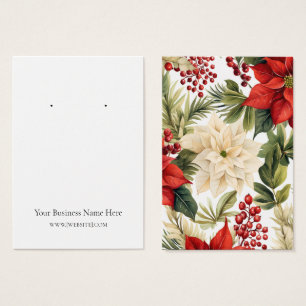 Christmas Poinsettias Earring Display Card