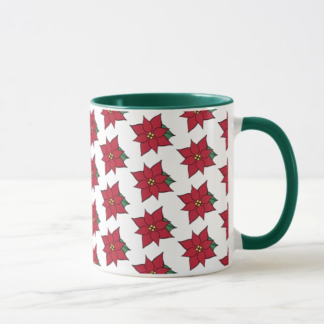 Christmas Poinsettias Holiday Coffee Mug Gift (Right)