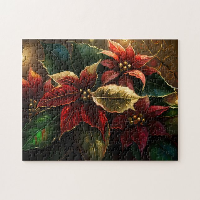 Christmas Poinsettias Jigsaw Puzzle (Horizontal)