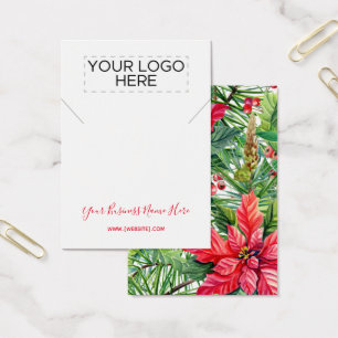 Christmas Poinsettias Necklace Display Card