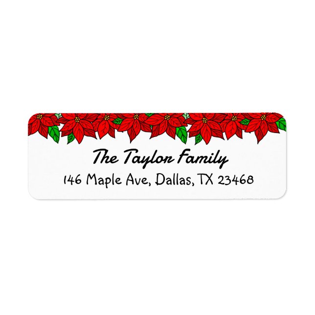Christmas Poinsettias Personalised (Front)