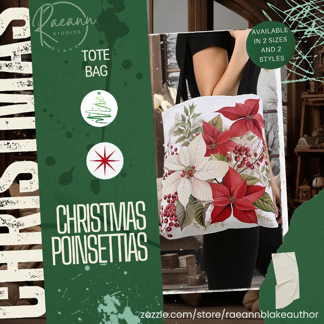 Christmas Poinsettias Tote Bag (Creator Uploaded)