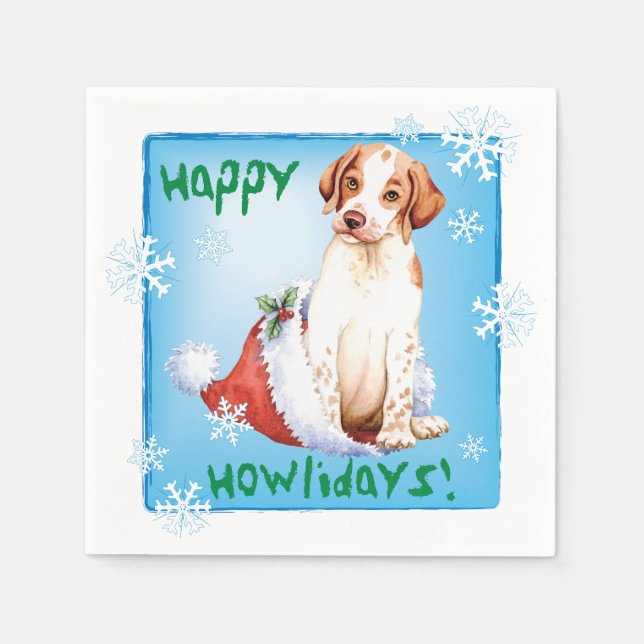 Christmas Pointer Napkins (Front)