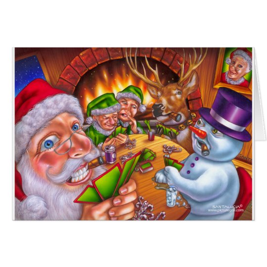 christmas poker card