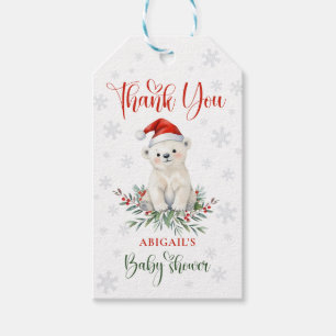 Christmas Polar Bear Baby Shower Thank you Gift Tags