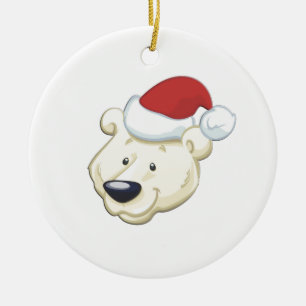 Christmas Polar Bear Ceramic Tree Decoration