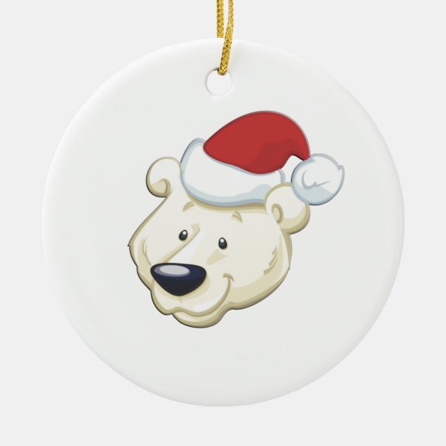 Christmas Polar Bear Ceramic Tree Decoration (Front)