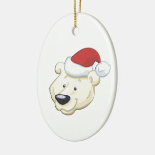 Christmas Polar Bear Ceramic Tree Decoration