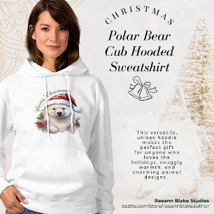 Christmas Polar Bear Cub Hooded Sweatshirt
