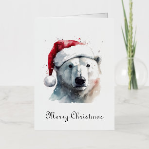 Christmas Polar Bear customisable Foil Holiday Card