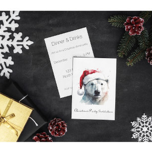 Christmas Polar Bear, customisable Invitation