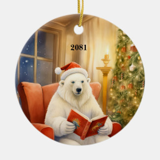 Christmas Polar Bear Customise Date Ornament