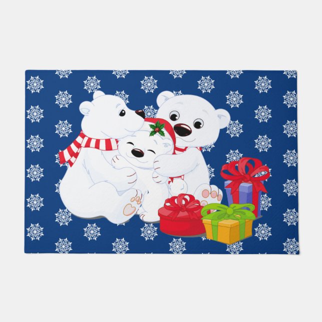 Christmas Polar Bear Doormat (Front)