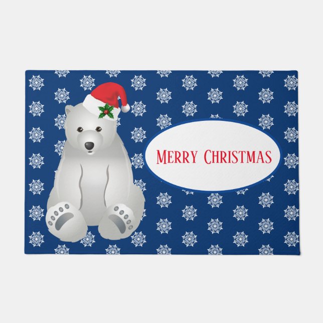Christmas Polar Bear Doormat (Front)