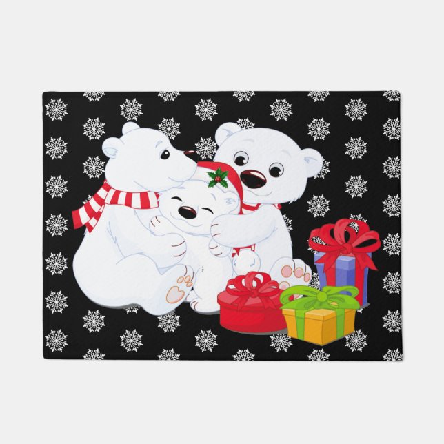 Christmas Polar Bear Doormat (Front)