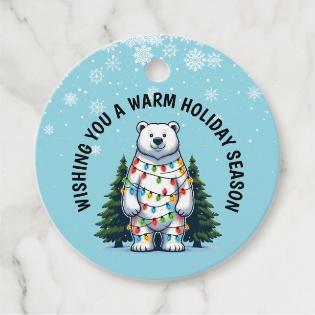 Christmas Polar Bear Favour Tags (Front)