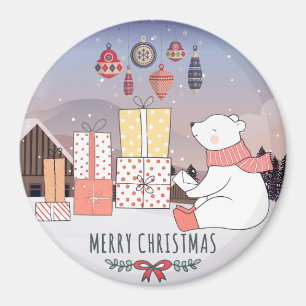 Christmas Polar Bear Magnet