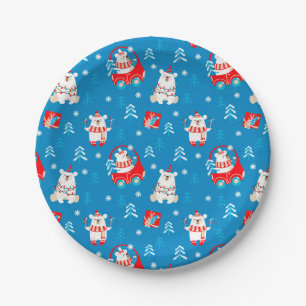 Christmas Polar Bear Paper Plate