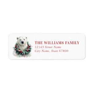 Christmas Polar Bear Return Address Labels