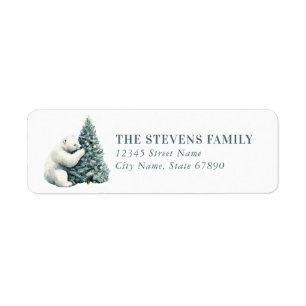 Christmas Polar Bear Return Address Labels