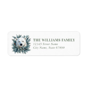 Christmas Polar Bear Return Address Labels