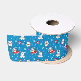 Christmas Polar Bear Satin Ribbon