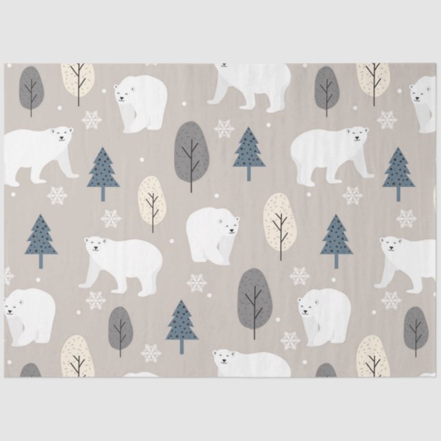 Christmas Polar Bear Series Design 3 Tissue Paper (Front)
