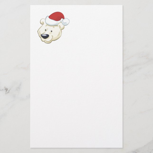 Christmas Polar Bear Stationery (Front)