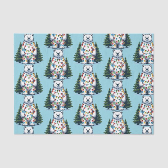 Christmas Polar Bear Tissue Paper (Front)