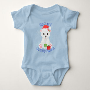 Christmas Polar Bear with Gifts Customisable Baby Bodysuit