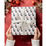 Christmas Polar Bear Wrapping Paper<br><div class="desc">watercolor painting of a polar bear with a red winter hat in christmas style</div>