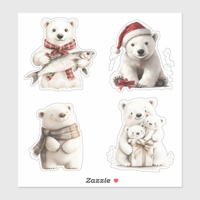 Christmas Polar Bears (Sheet)