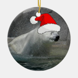 Christmas Polar Bears Ceramic Tree Decoration