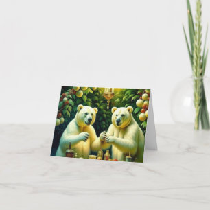 Christmas Polar Bears Feasting Card