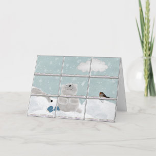 Christmas Polar Bears  Holiday Card