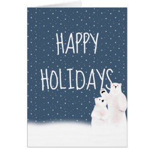 Christmas Polar Bears In Snow