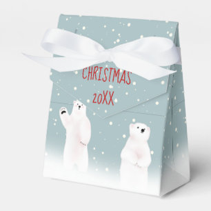 Christmas Polar Bears In Snow Favour Box
