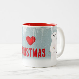 Christmas Polar Bears Two-Tone Coffee Mug