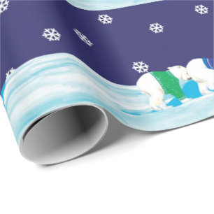 Christmas Polar Bears Wrapping Paper