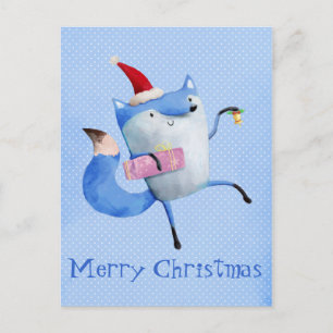 Christmas Polar Fox Holiday Postcard