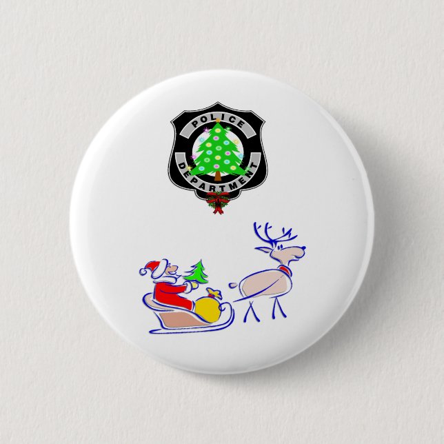 Christmas Police Gifts 6 Cm Round Badge (Front)