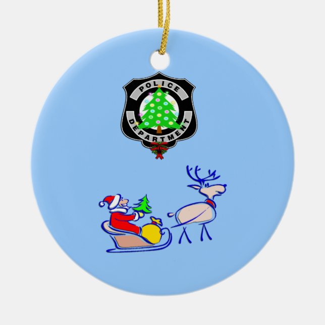 Christmas Police Gifts Ceramic Tree Decoration (Front)